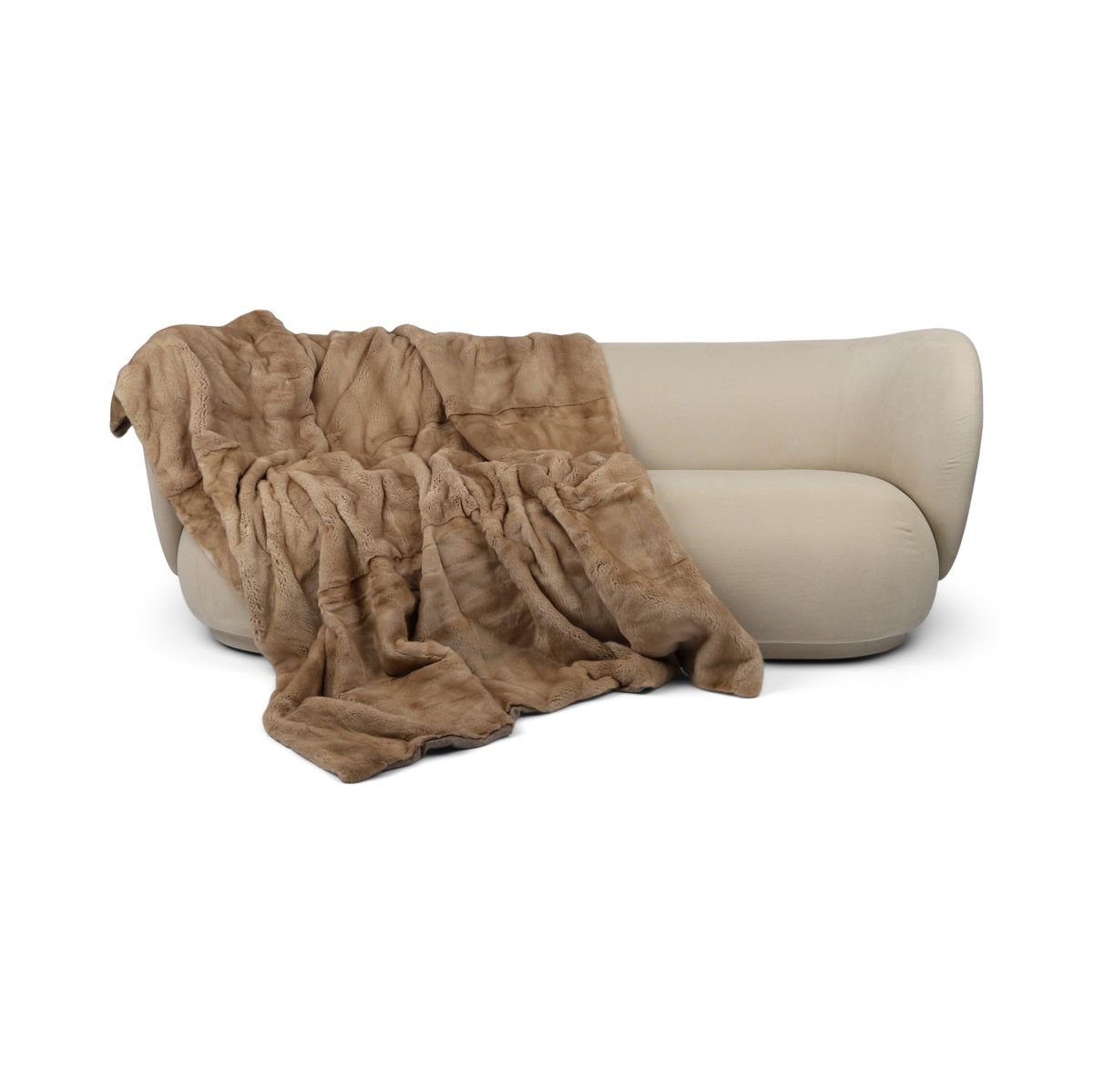 Mink Throw | Cashmere Backing | Palomino | 165x200 cm