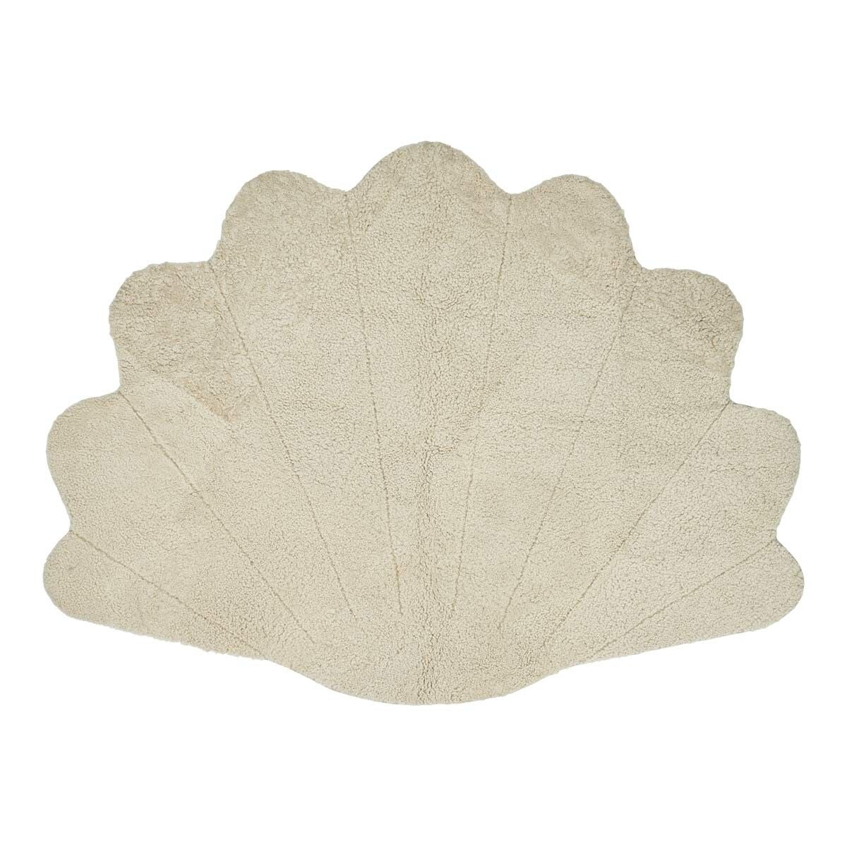 Short Wool Curly Sheepskin Shell Design Rug | 210x150 cm