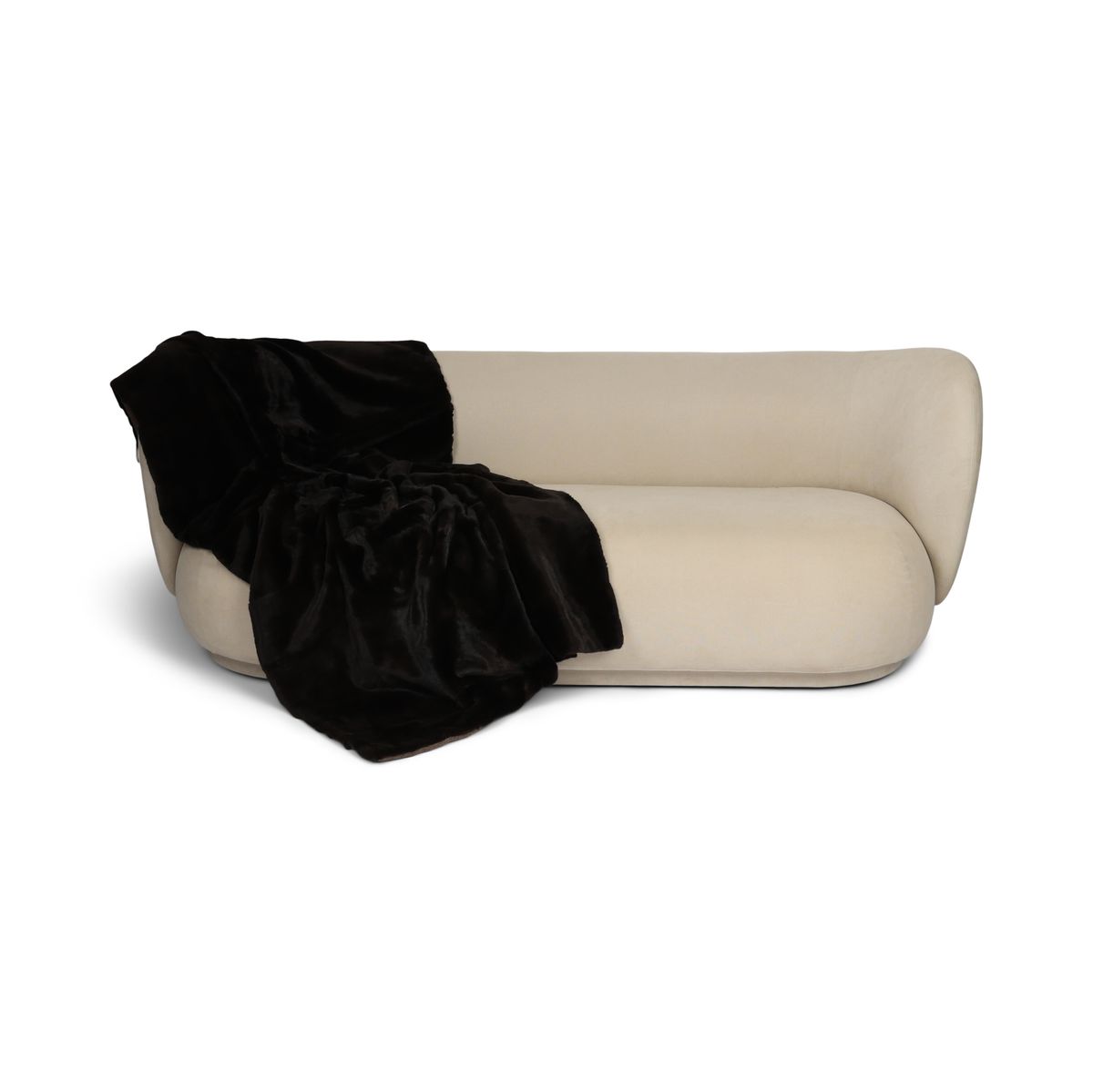 Mink Throw | Cashmere Backing | Natural Dark Brown | 100x190 cm
