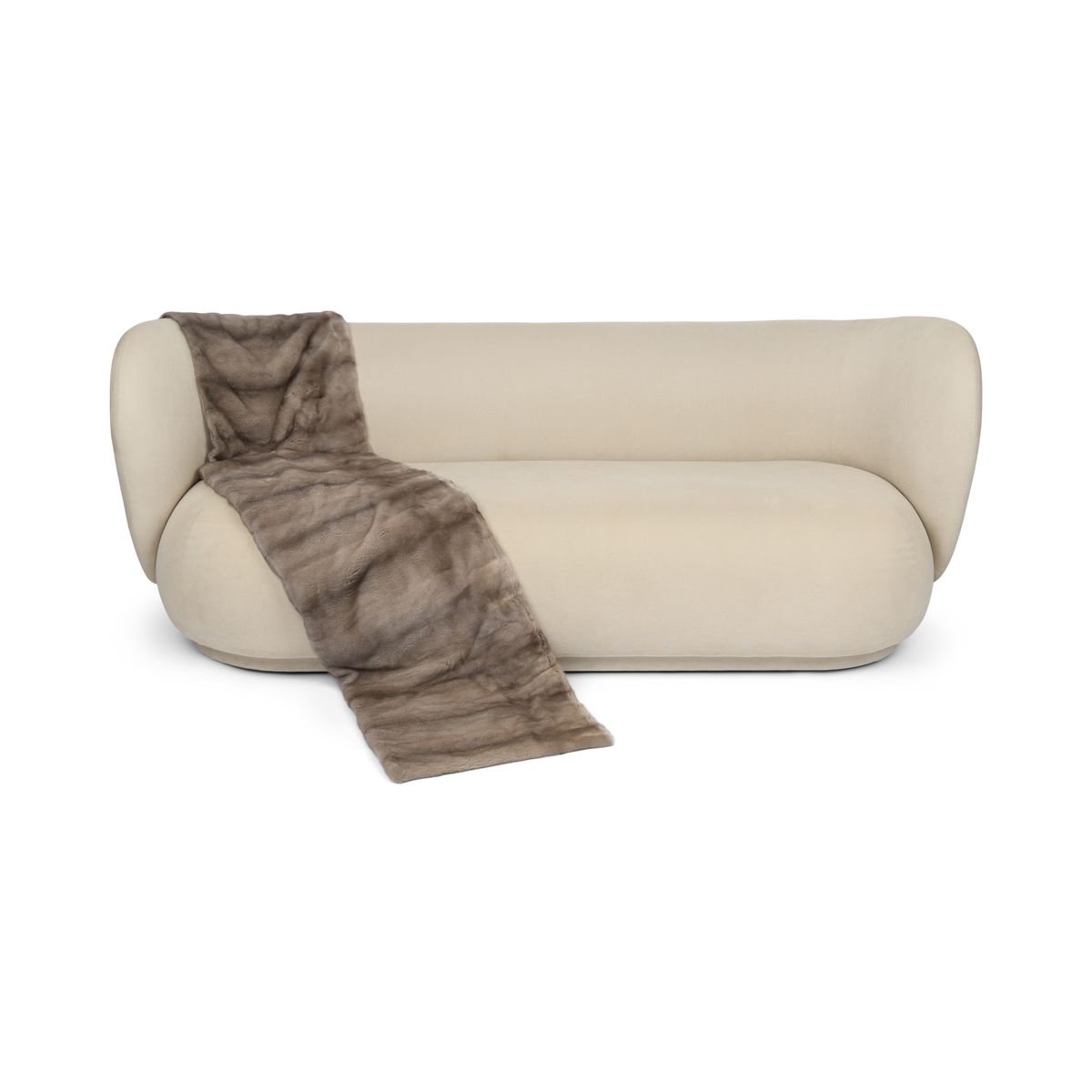 Mink Throw | Cashmere Backing | Silver Blue | 50x200 cm