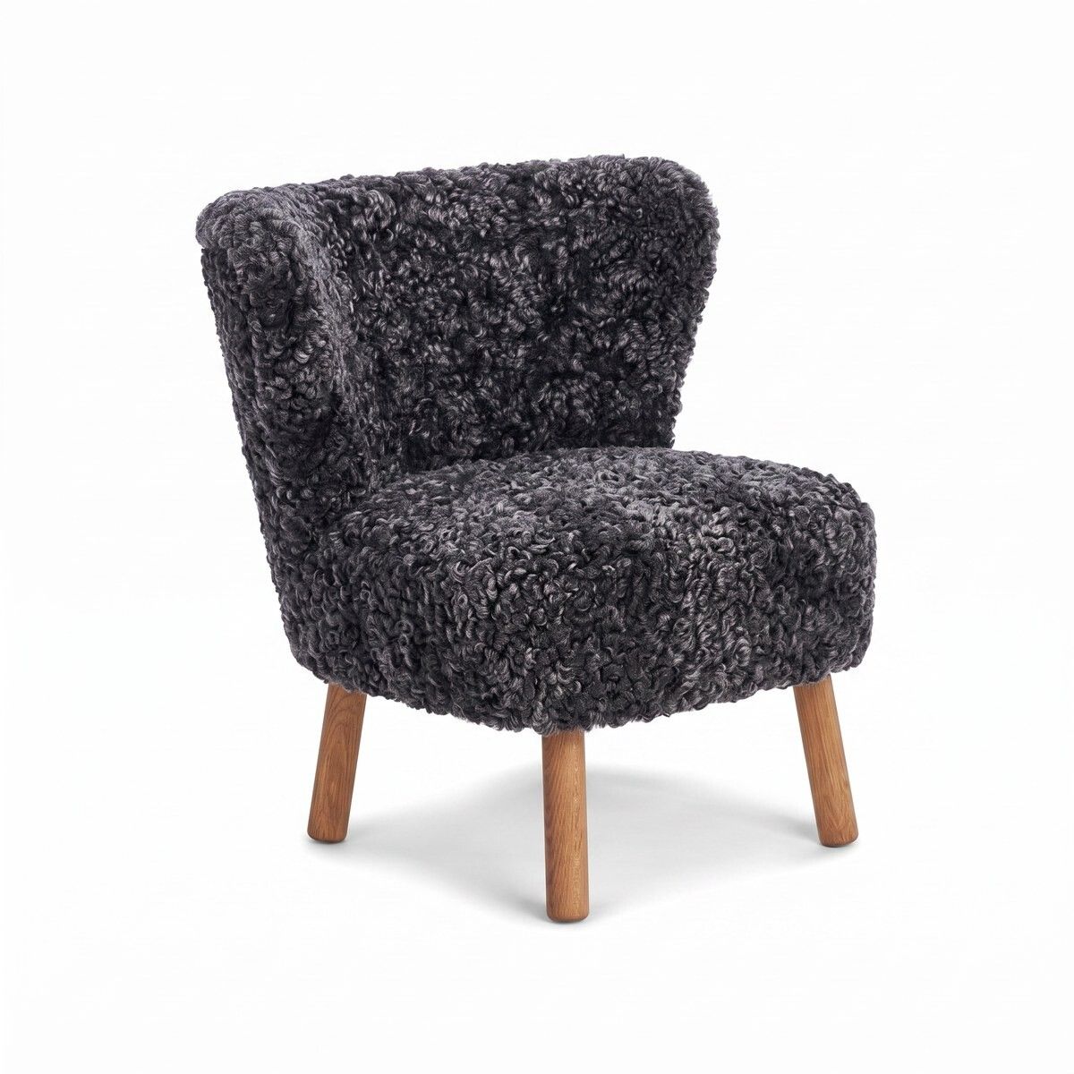 Emily Lounge Chair | Short Wool Anthracite