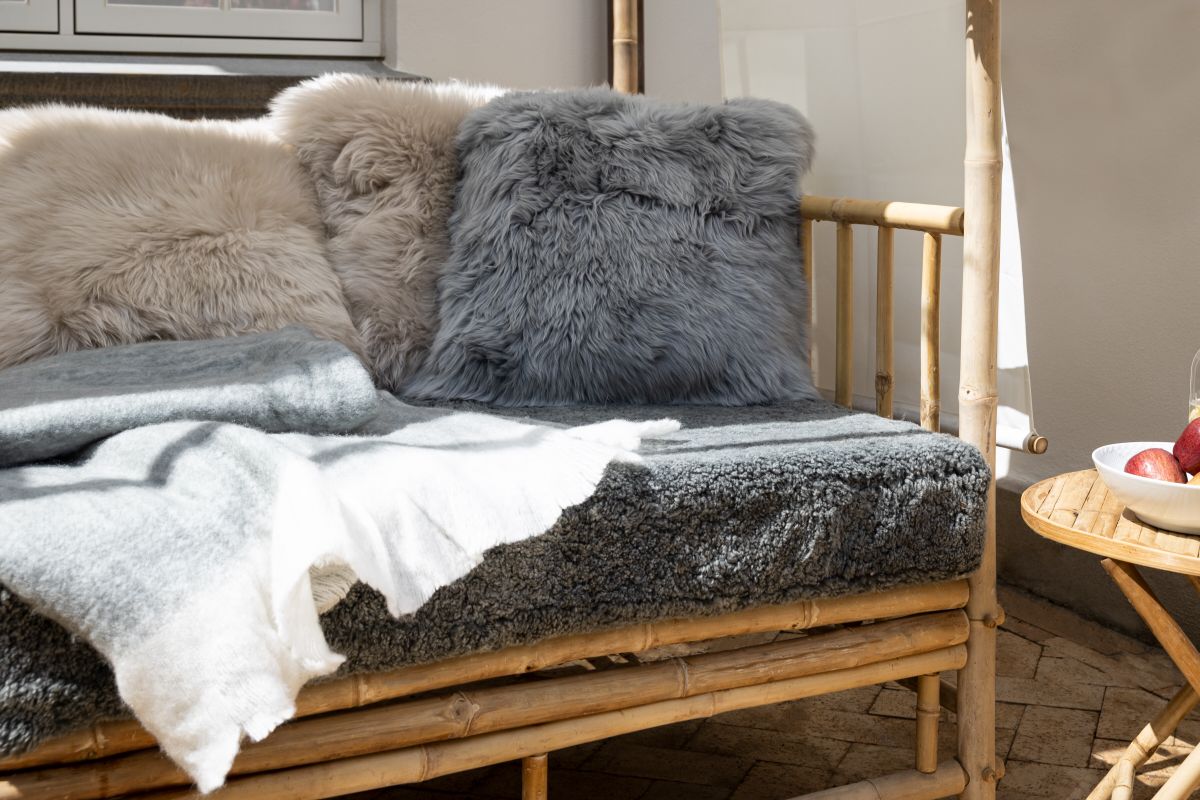 Long-Wool Sheepskin Cushion