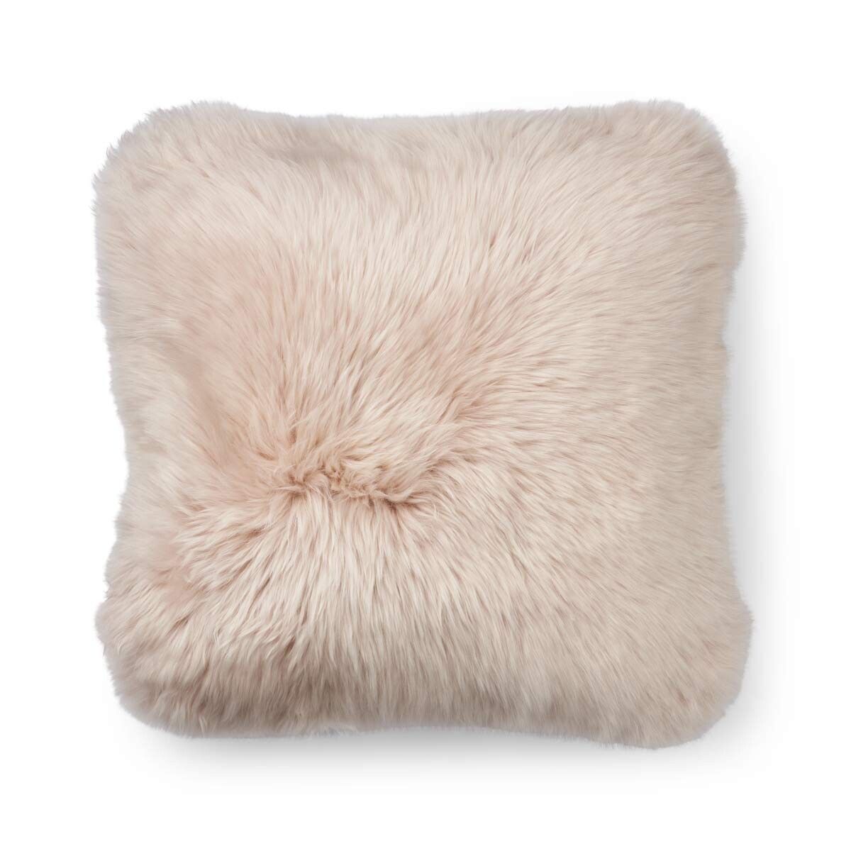 Long-Wool Sheepskin Cushion Smoke Grey