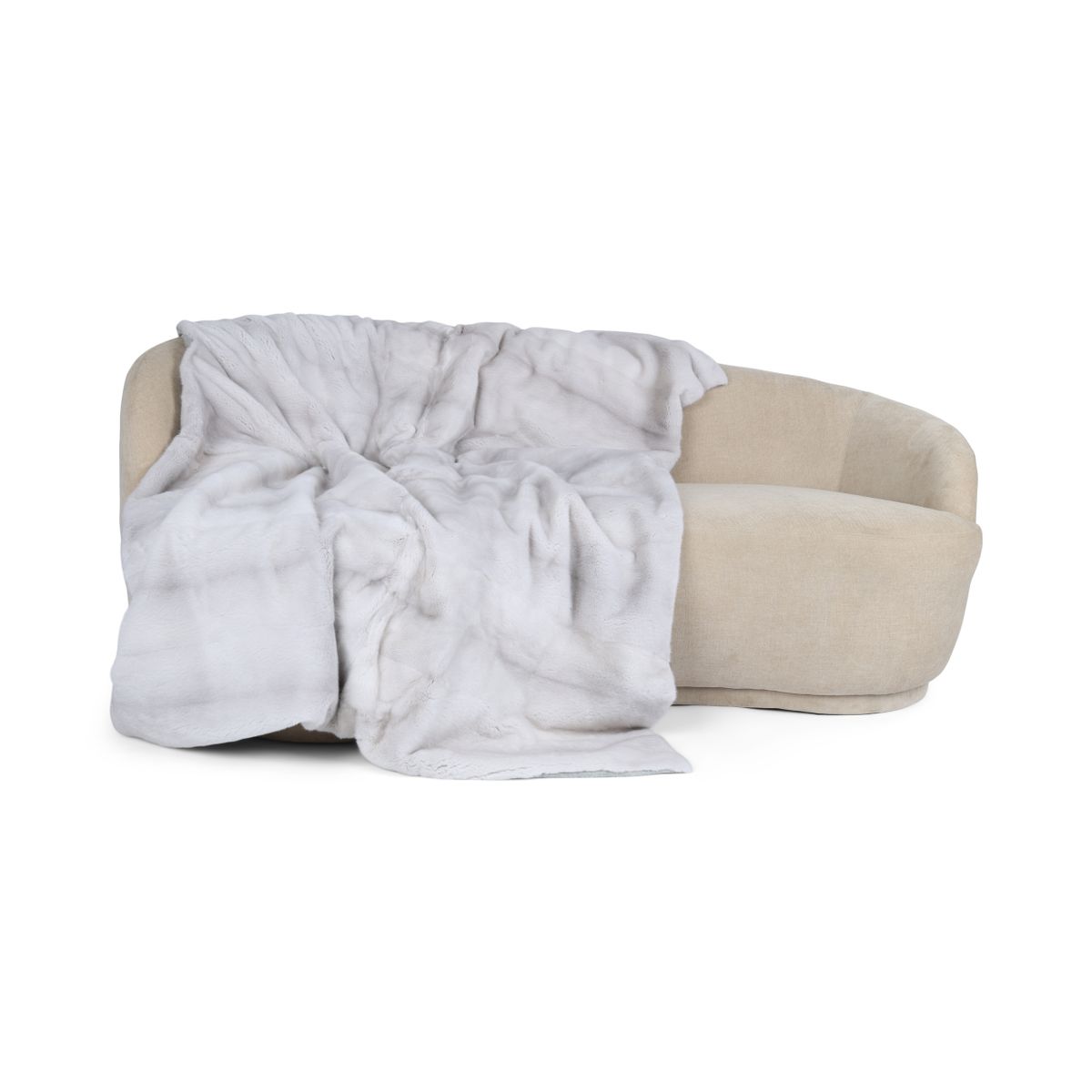 Mink Throw | Cashmere Backing | Pearl Cross | 180x130 cm