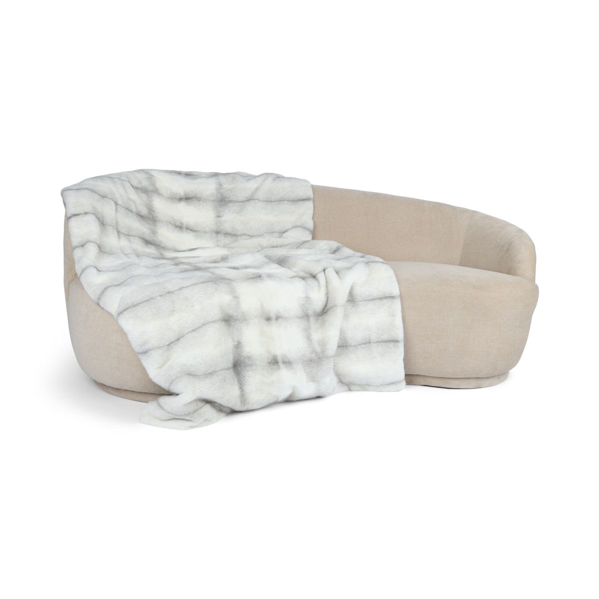 Mink Throw | Cashmere Backing | Sapphire Cross | 55x220 cm