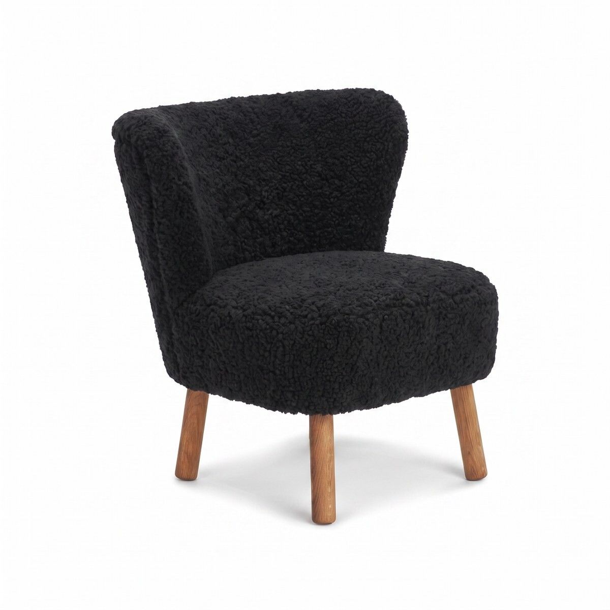Emily Lounge Chair | Short Wool Black