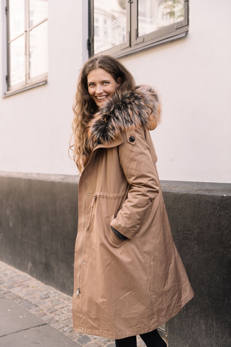 Clementina Jacket Camel/Dark Brown