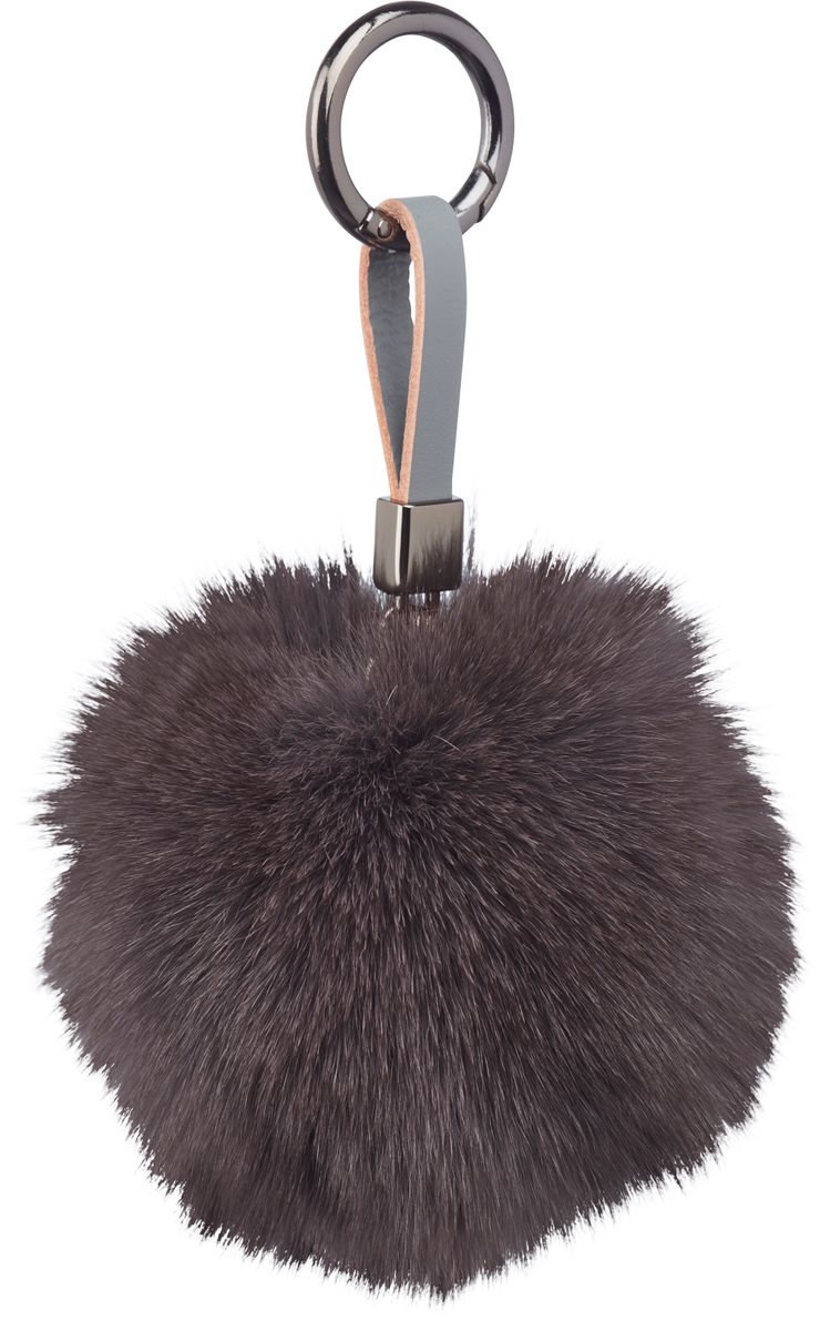 Pom Pom Keyring Dark Grey