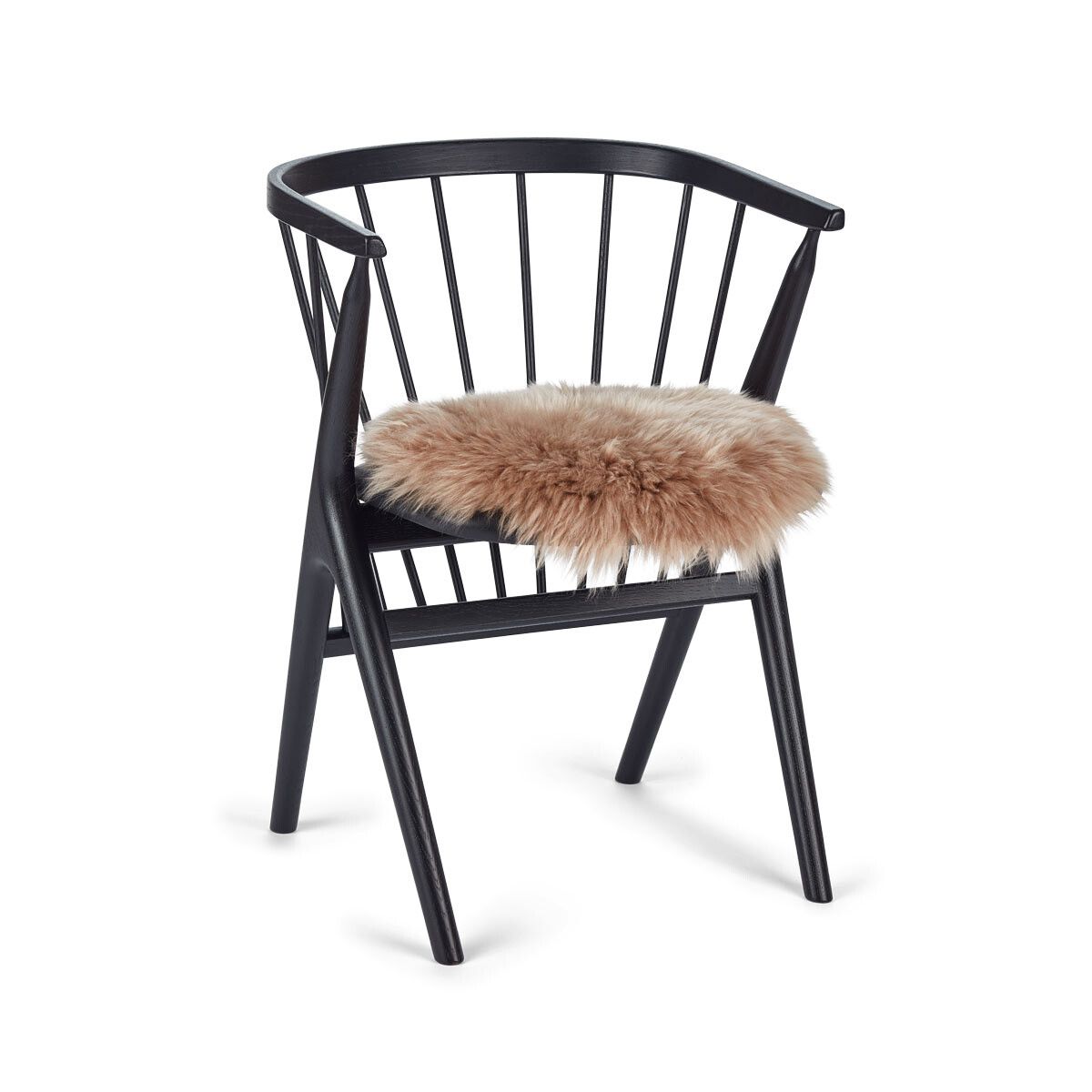 Long Wool Sheepskin Seat Cover | Ø38 cm Warm Sand