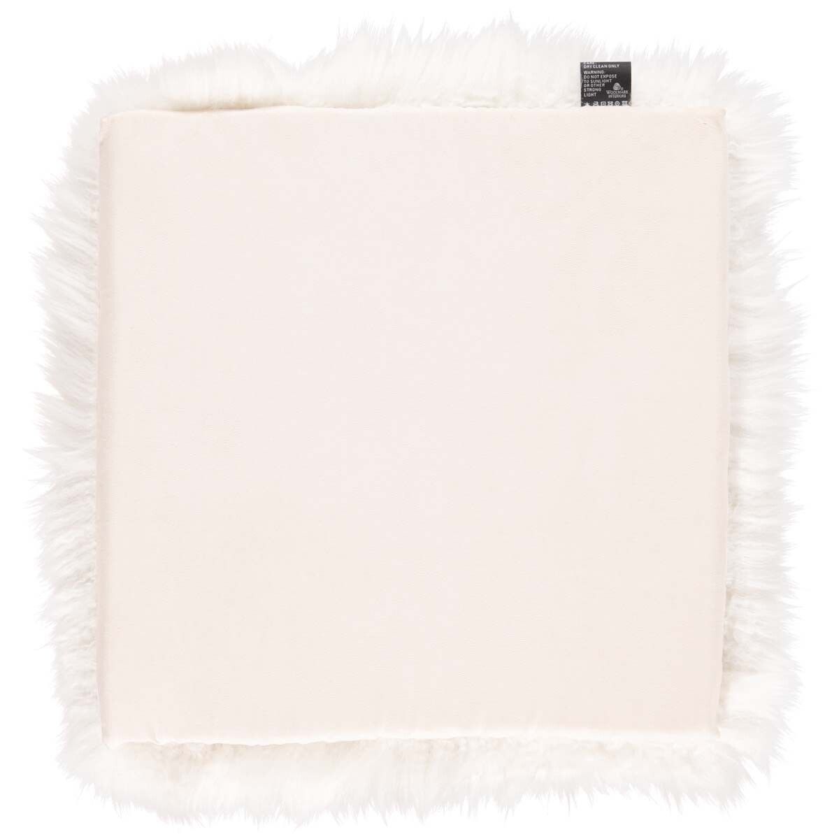 Long Wool Sheepskin Seat Cover WIth Filling Ivory