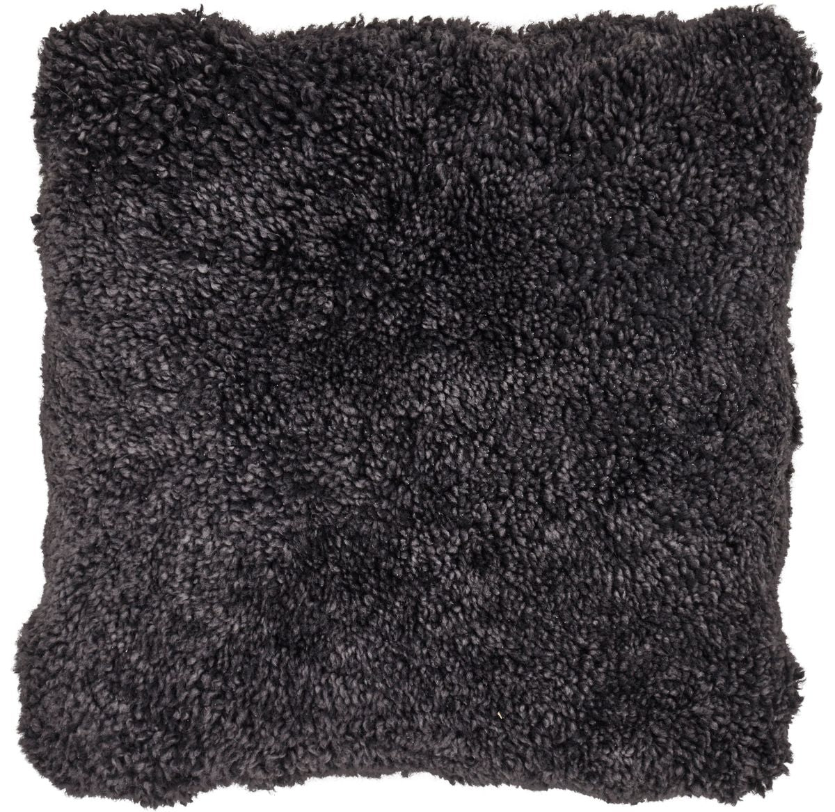 Short Wool Sheepskin Cushion | Doublesided |  40x40 cm Anthracite