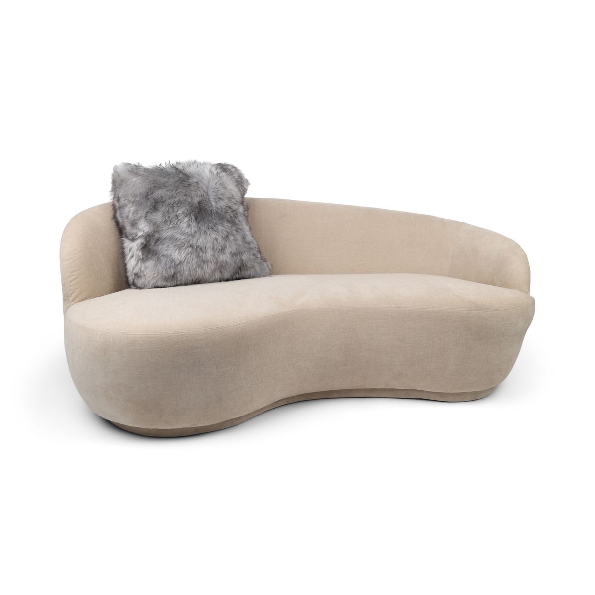 Toscana Sheepskin Cushion | Long Wool | Doublesided Light Grey