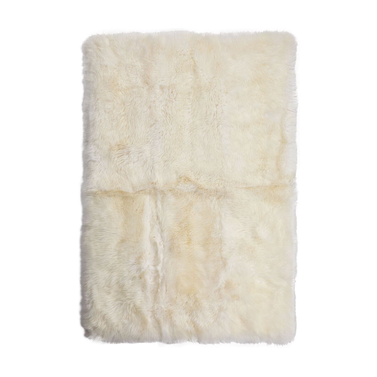 Long Wool Sheepskin Design Rug | 120x180 cm Ivory