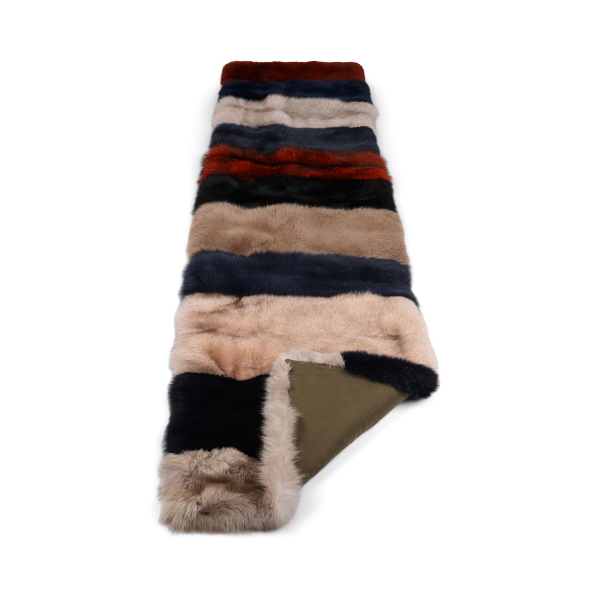 Premium Fox Throw | Cashmere Backing | Multicolor | 70x260 cm