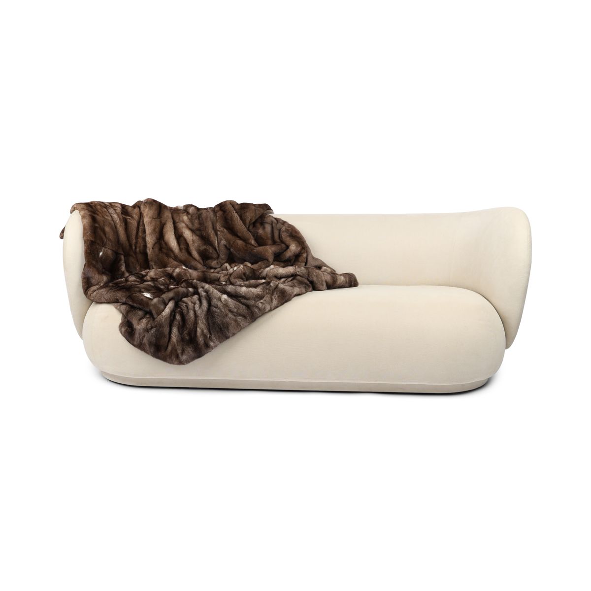 Mink Throw | Cashmere Backing | Cinnamon | 150x150 cm