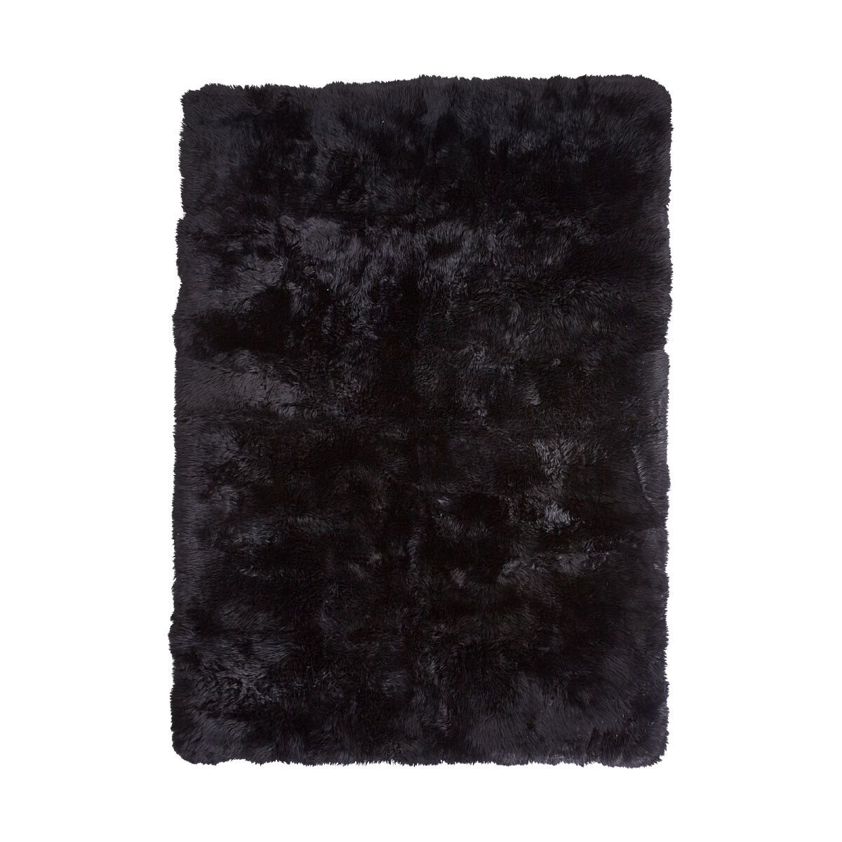 Long Wool Sheepskin Design Rug | 120x180 cm Black