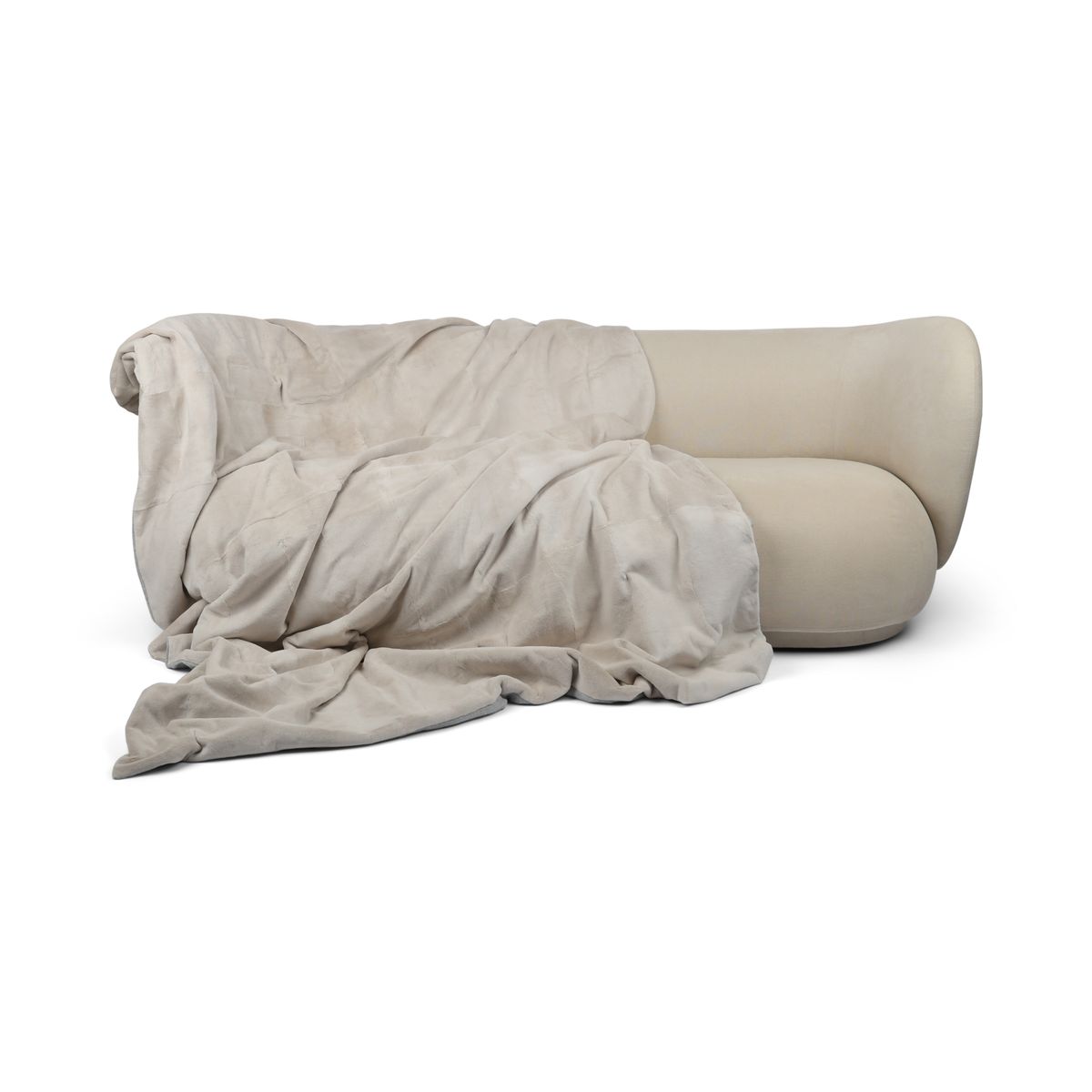 Mink Throw | Cashmere Backing | Pearl | 235x162 cm Pearl