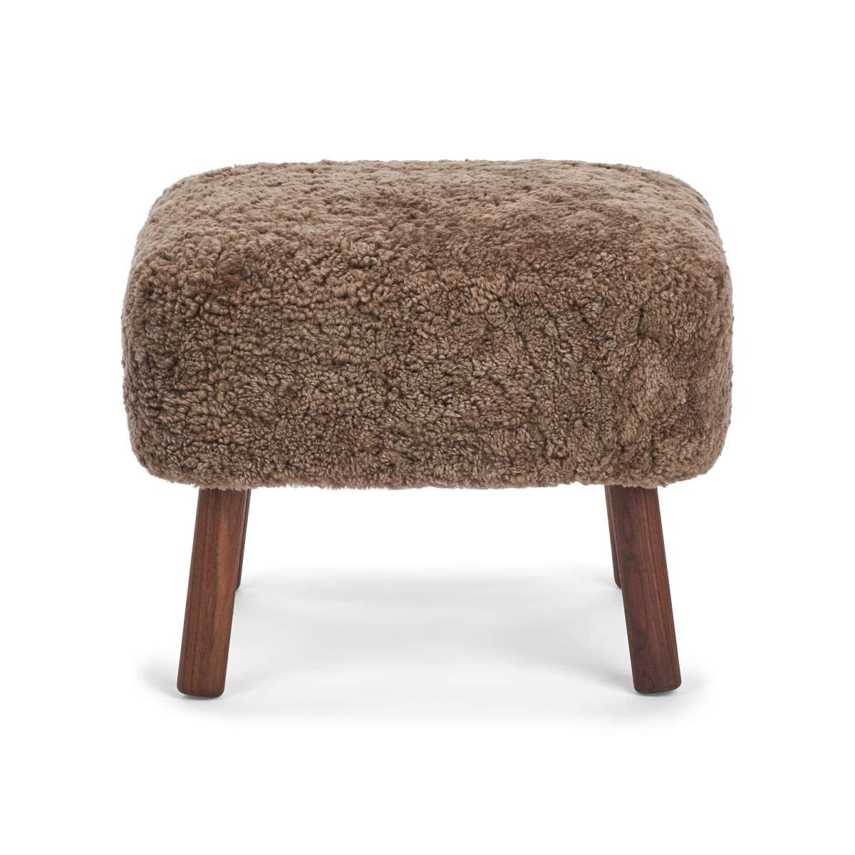 Emil Foot Rest Stool | Short Wool Taupe