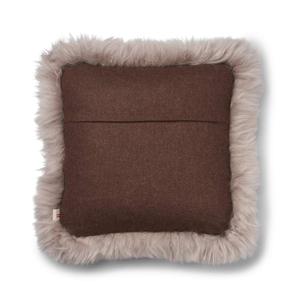 Wool Cushion | LW trim  | 52x52 cm Brown/Dove