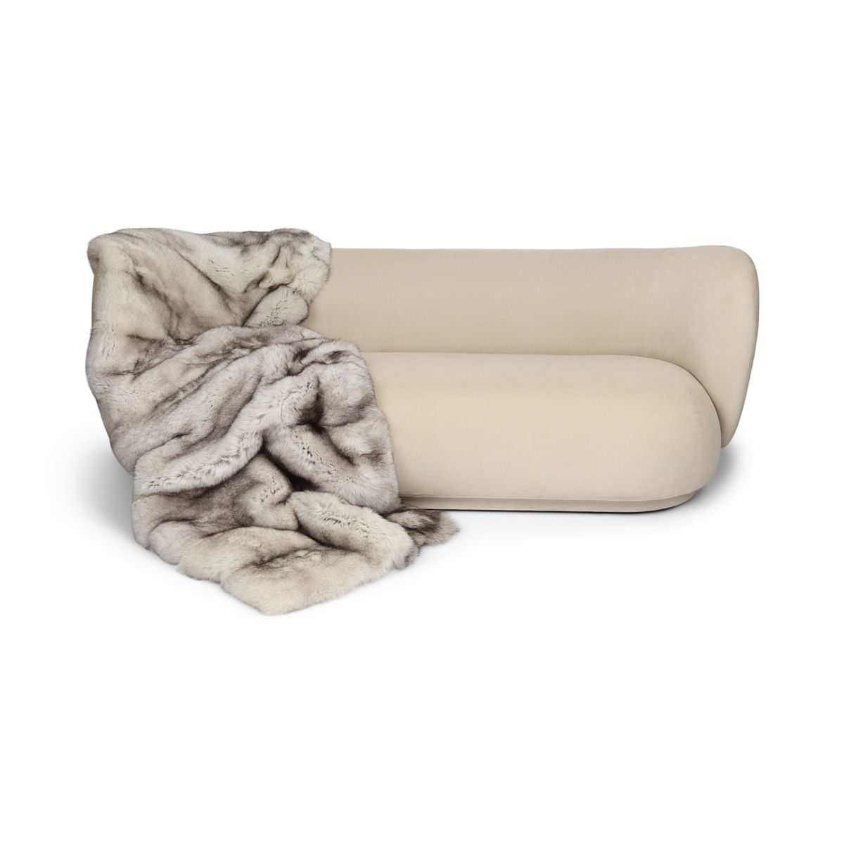 Premium Fox Throw | Cashmere Backing | Blue Fox | 220x85 cm Blue Fox