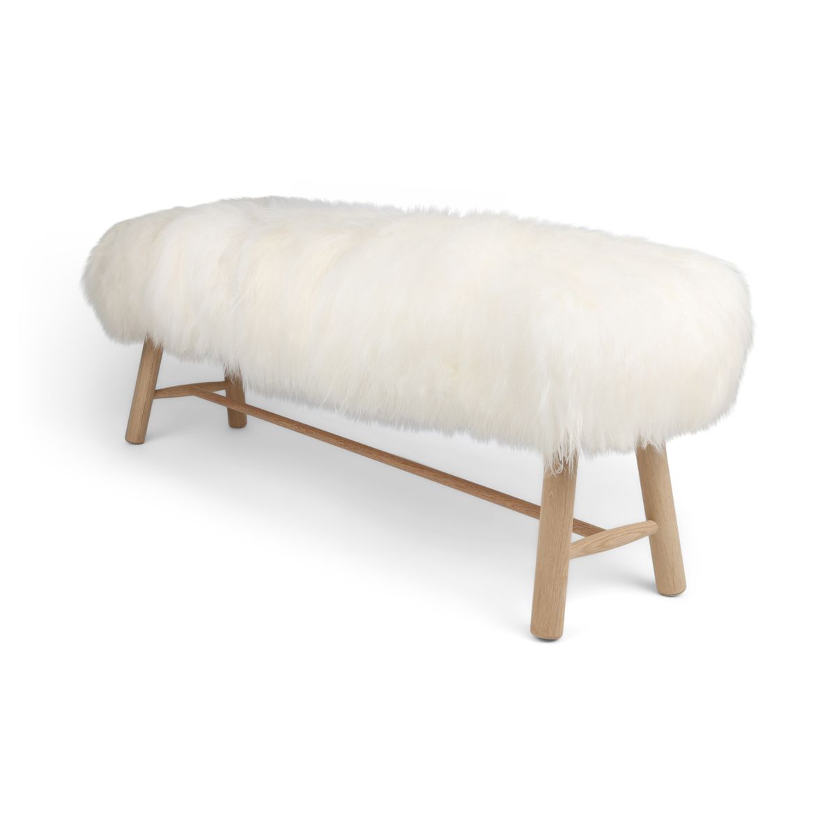 Theo Bench | Icelandic Sheepskin | Oak Legs