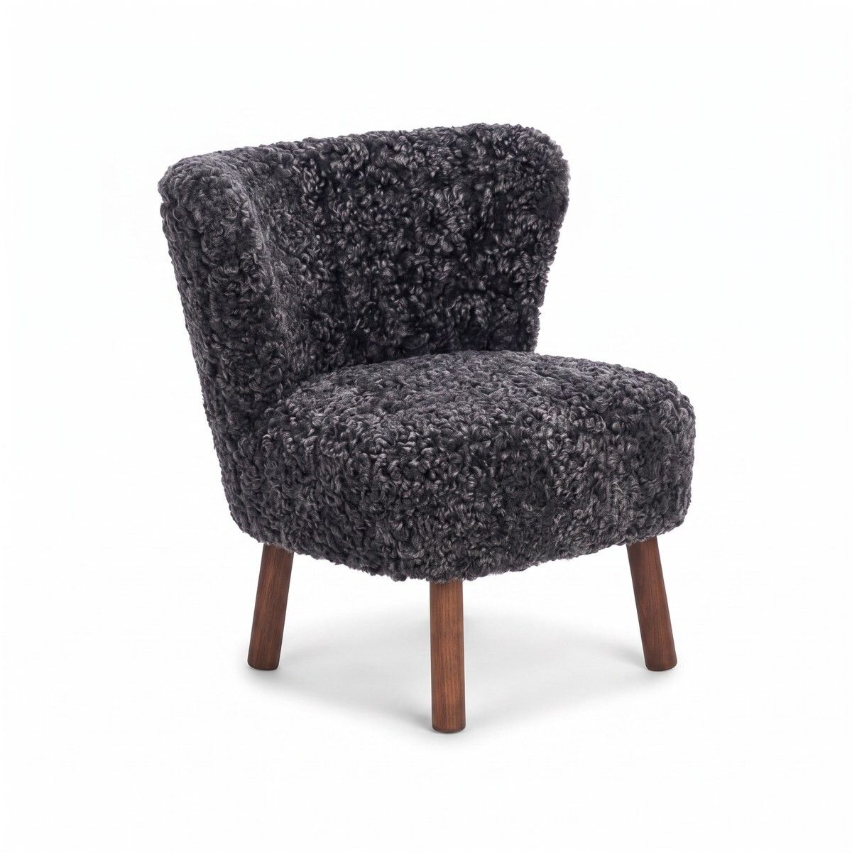 Emily Lounge Chair | Short Wool Anthracite