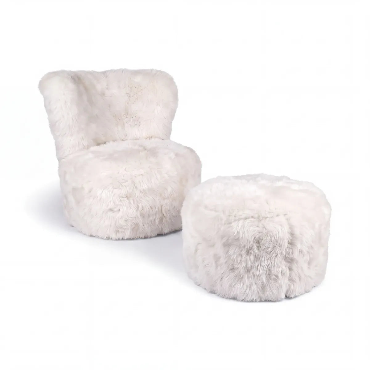 Skandi Footrest | Long Wool Sheepskin | New Zealand  Ivory