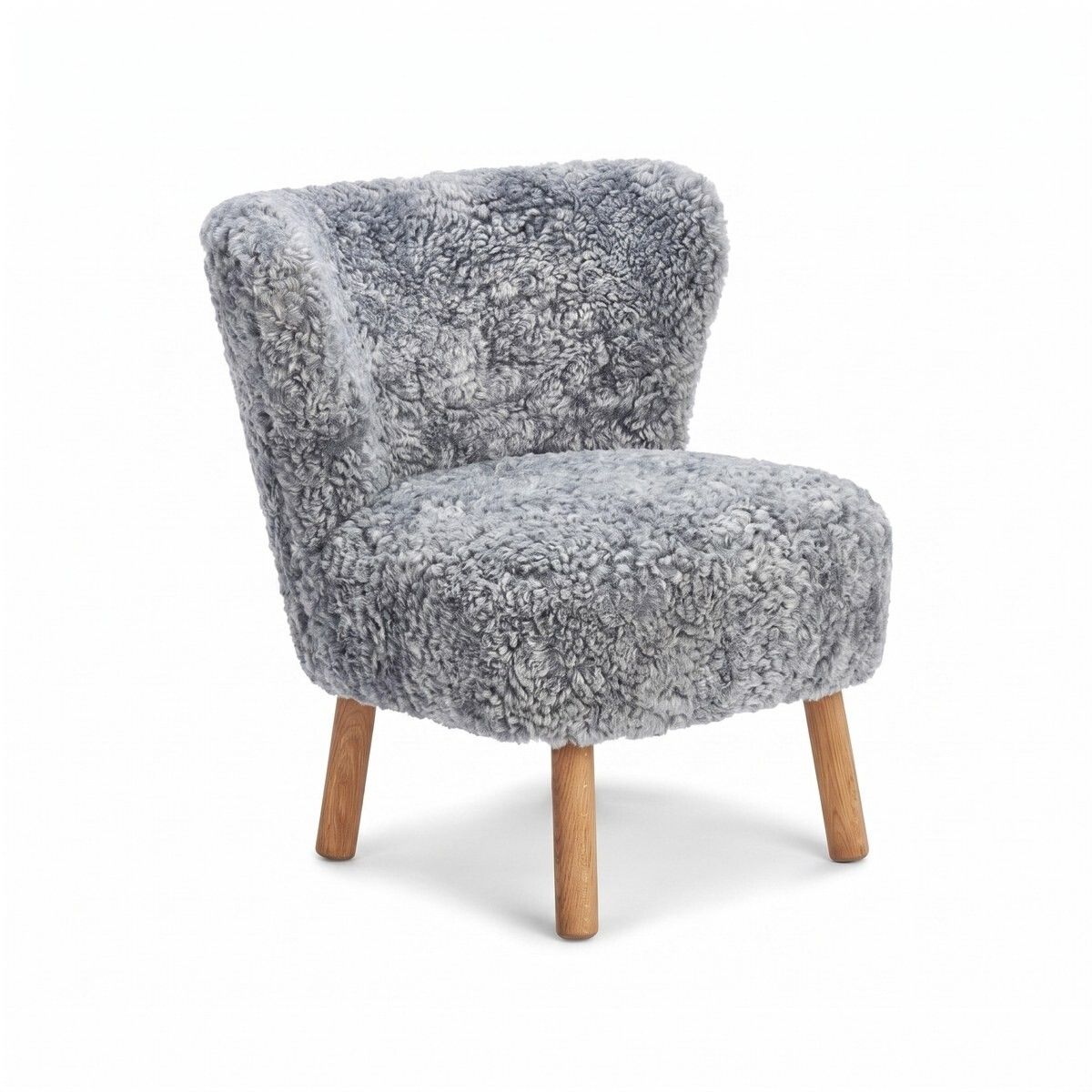 Emily Lounge Chair | Short Wool Light Grey