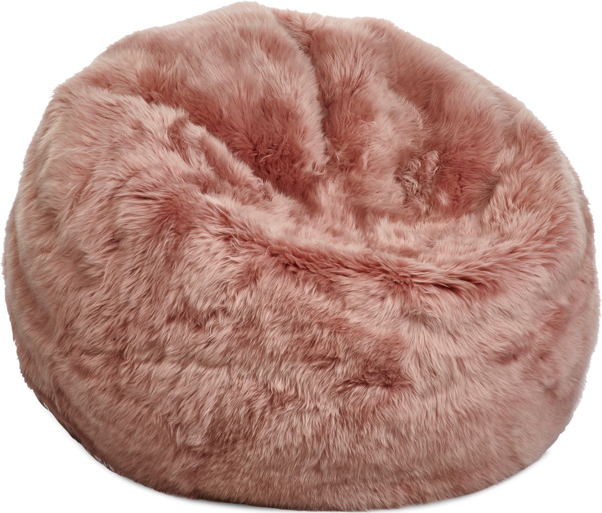 Round Sheepskin Bean Bag | Long Wool | Medium | Large Rosa