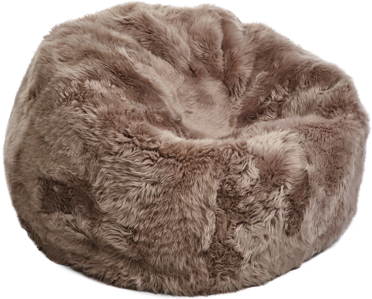 Round Sheepskin Bean Bag | Long Wool | Medium | Large Dove