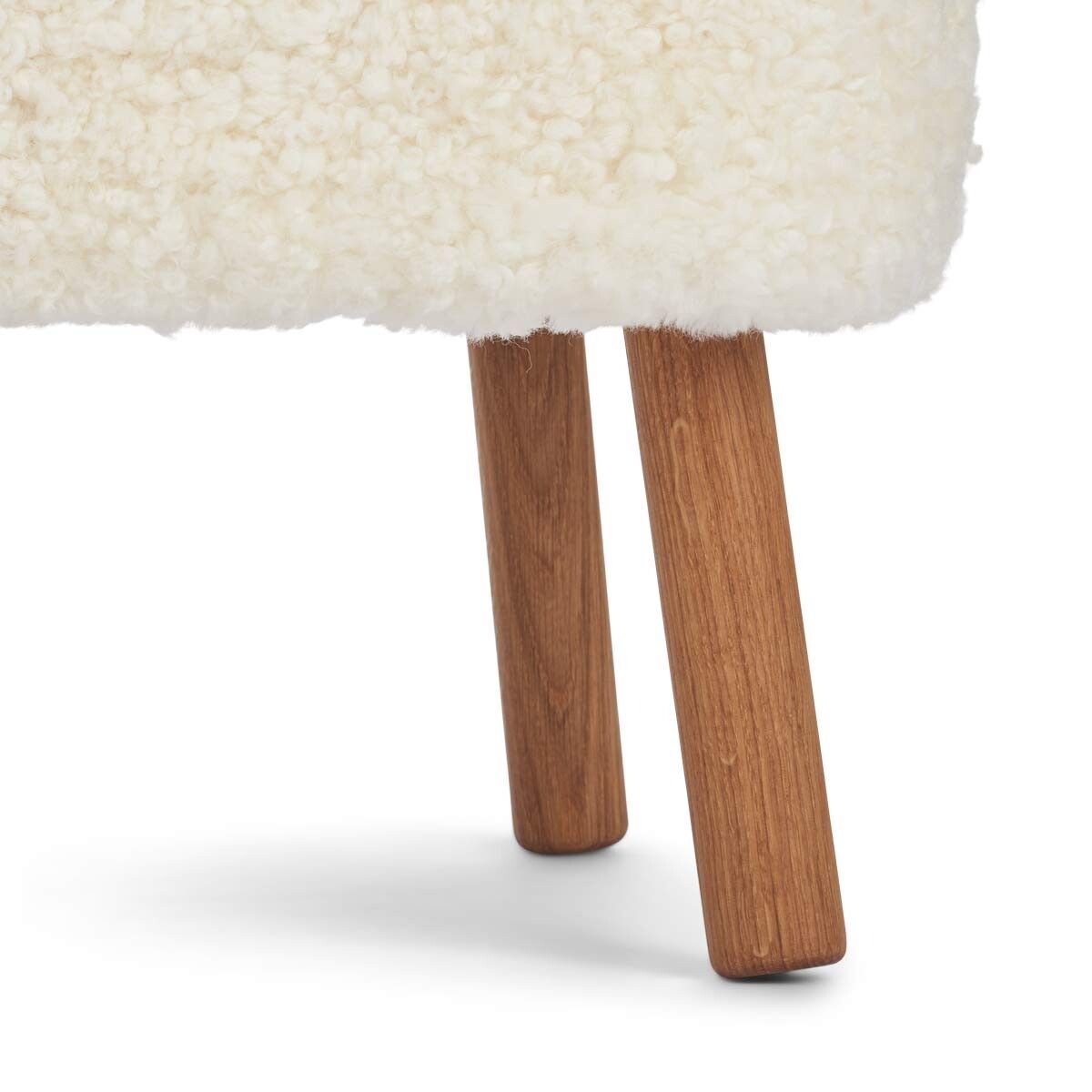 Emil Foot Rest Stool | Short Wool Ivory