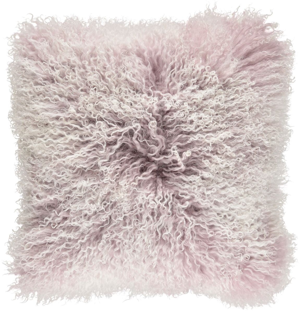 Snow Collection Curly Cushion | Tibetan Sheepskin | 60x60 cm | 40x40 cm Cloud Grey/Snow Top