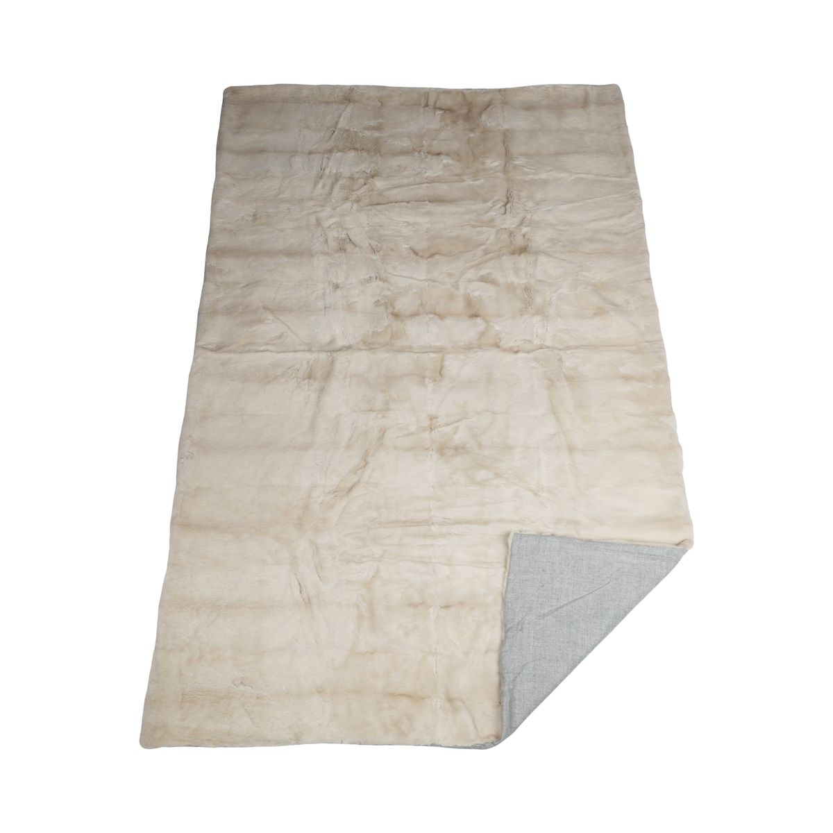 Mink Throw | Cashmere Backing | Pearl | 146x222 cm