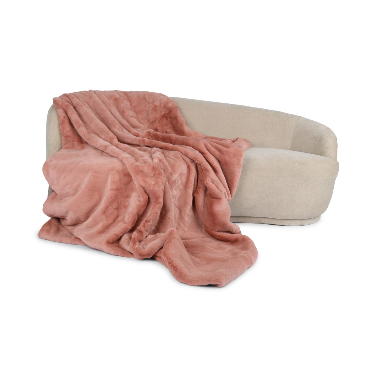 Mink Throw | Cashmere Backing | Old Rose | 124x142 cm