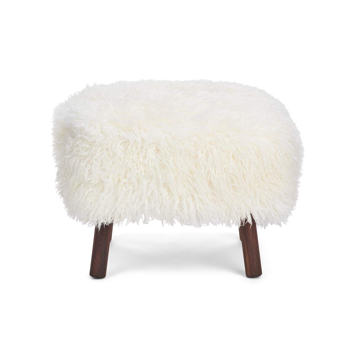 Emil Foot Rest Stool | Long Wool Snow White