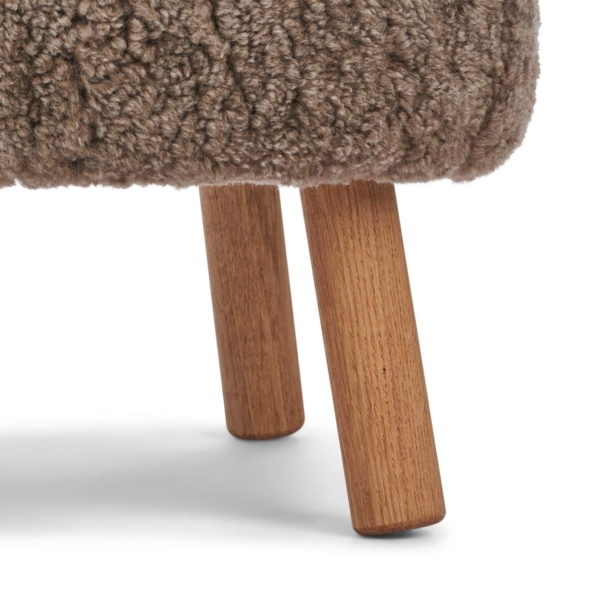 Emily Foot Rest | Short Wool Taupe