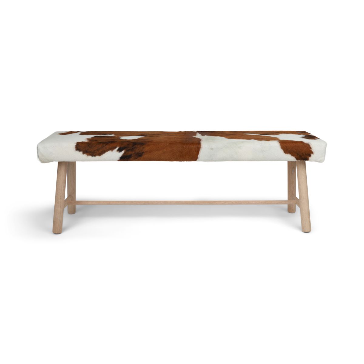 Cowhide Bench | 140x35x45 cm Brown/White