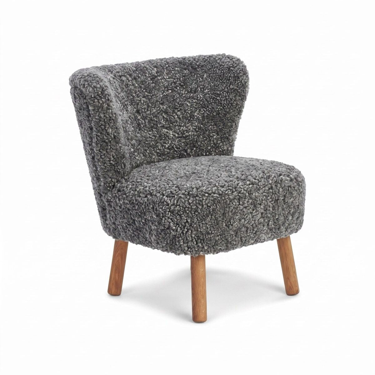 Emily Lounge Chair | Short Wool Graphite