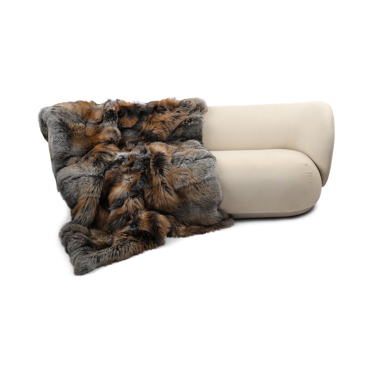 Premium Fox Throw | Cashmere Backing | Gold Cross | 160x200 cm