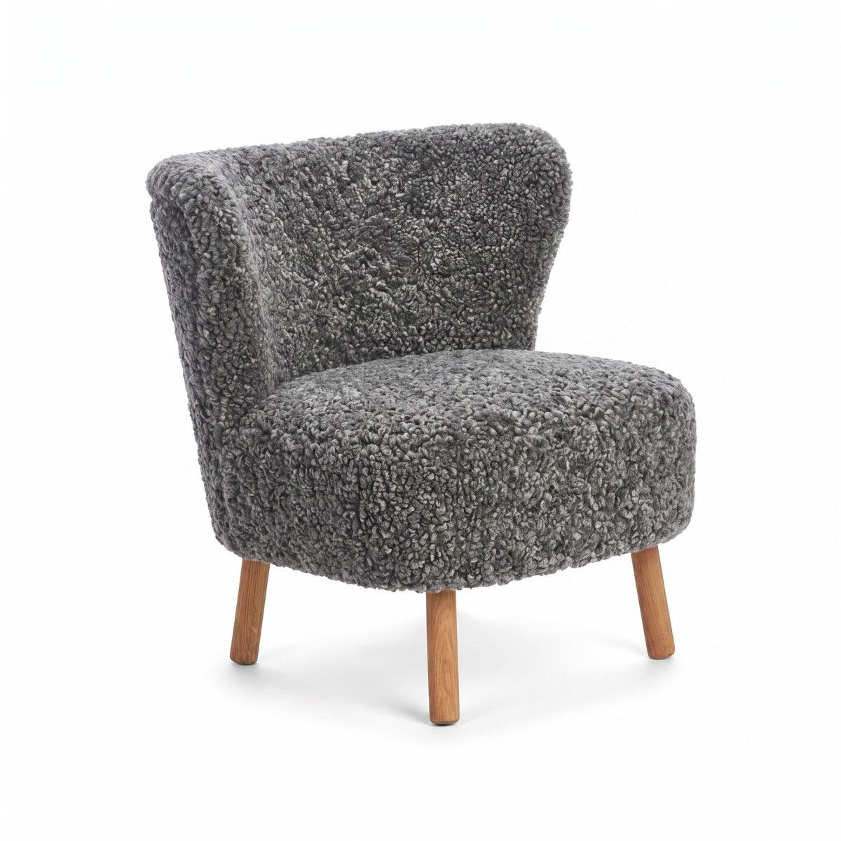 Emil Lounge Chair | Short Wool Graphite