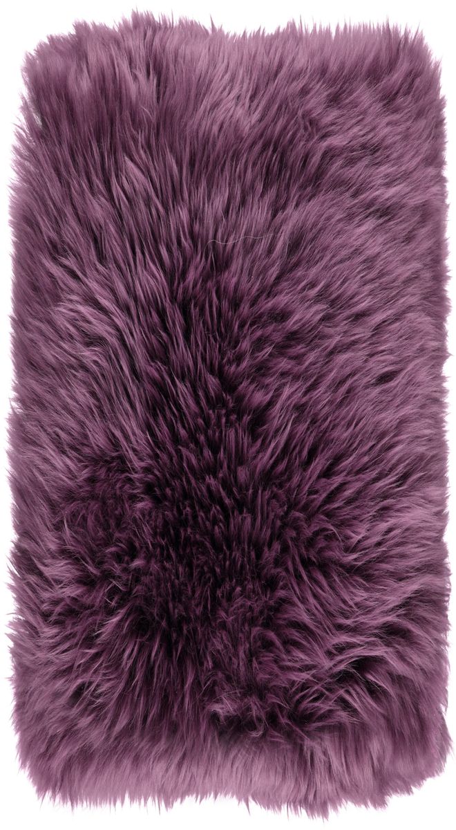 Long-Wool Sheepskin Cushion | 28x56 cm Aubergine