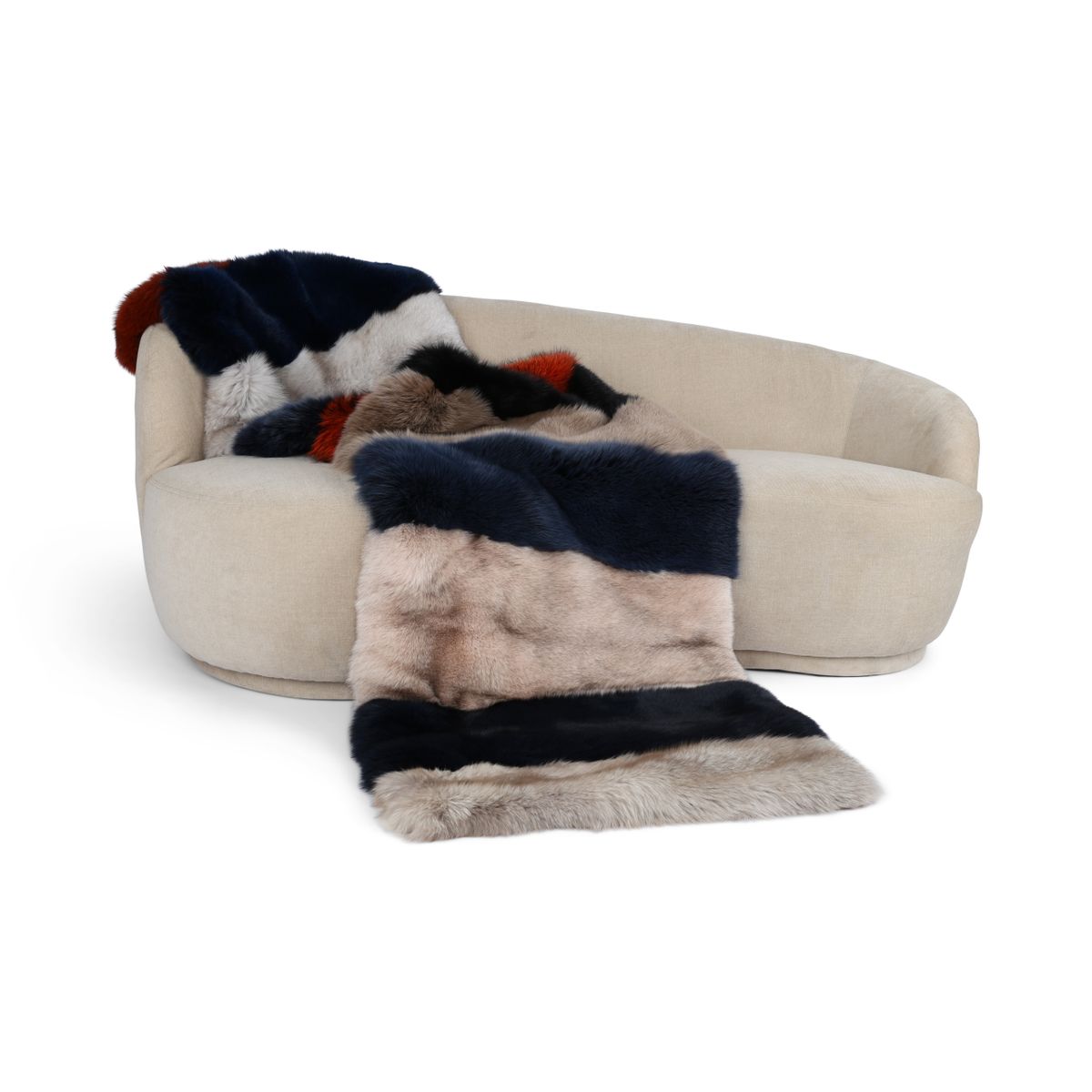 Premium Fox Throw | Cashmere Backing | Multicolor | 70x260 cm