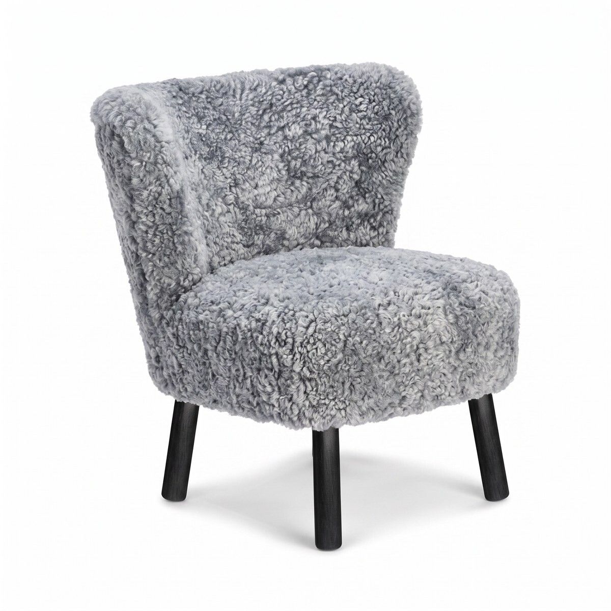 Emily Lounge Chair | Short Wool Light Grey