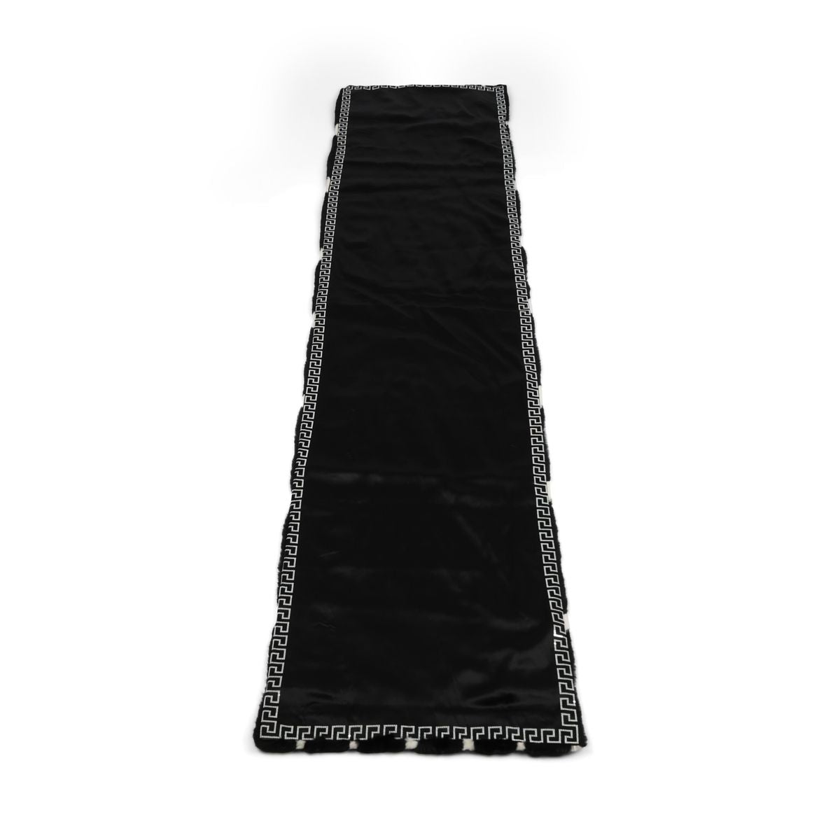 Mink Throw | Cashmere Backing | Black/White | 50x220 cm Black/White