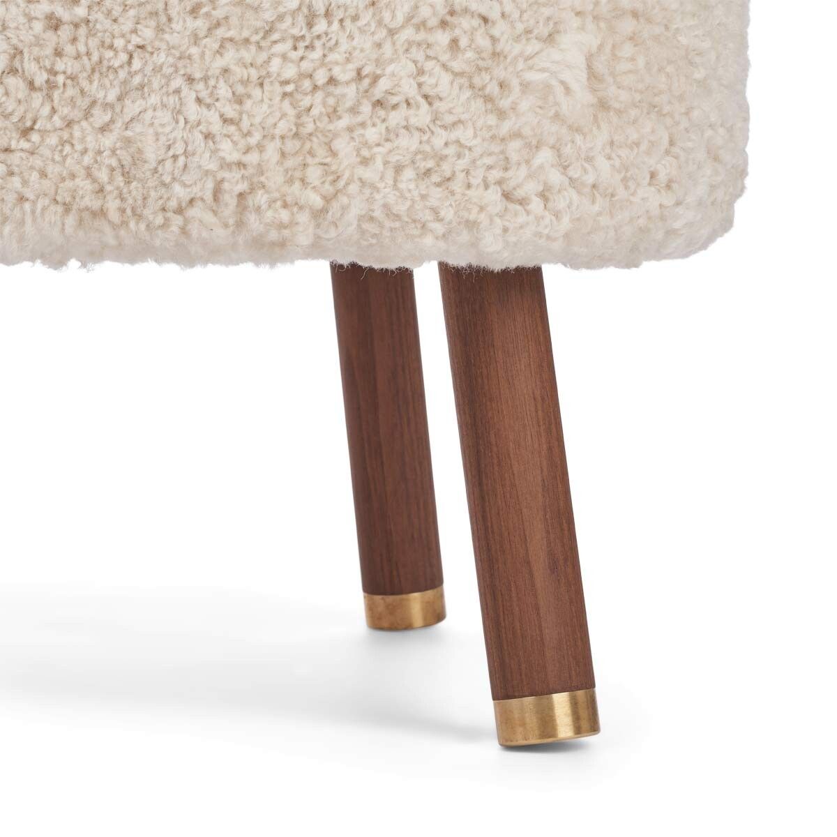 Emil Foot Rest Stool | Short Wool Pearl