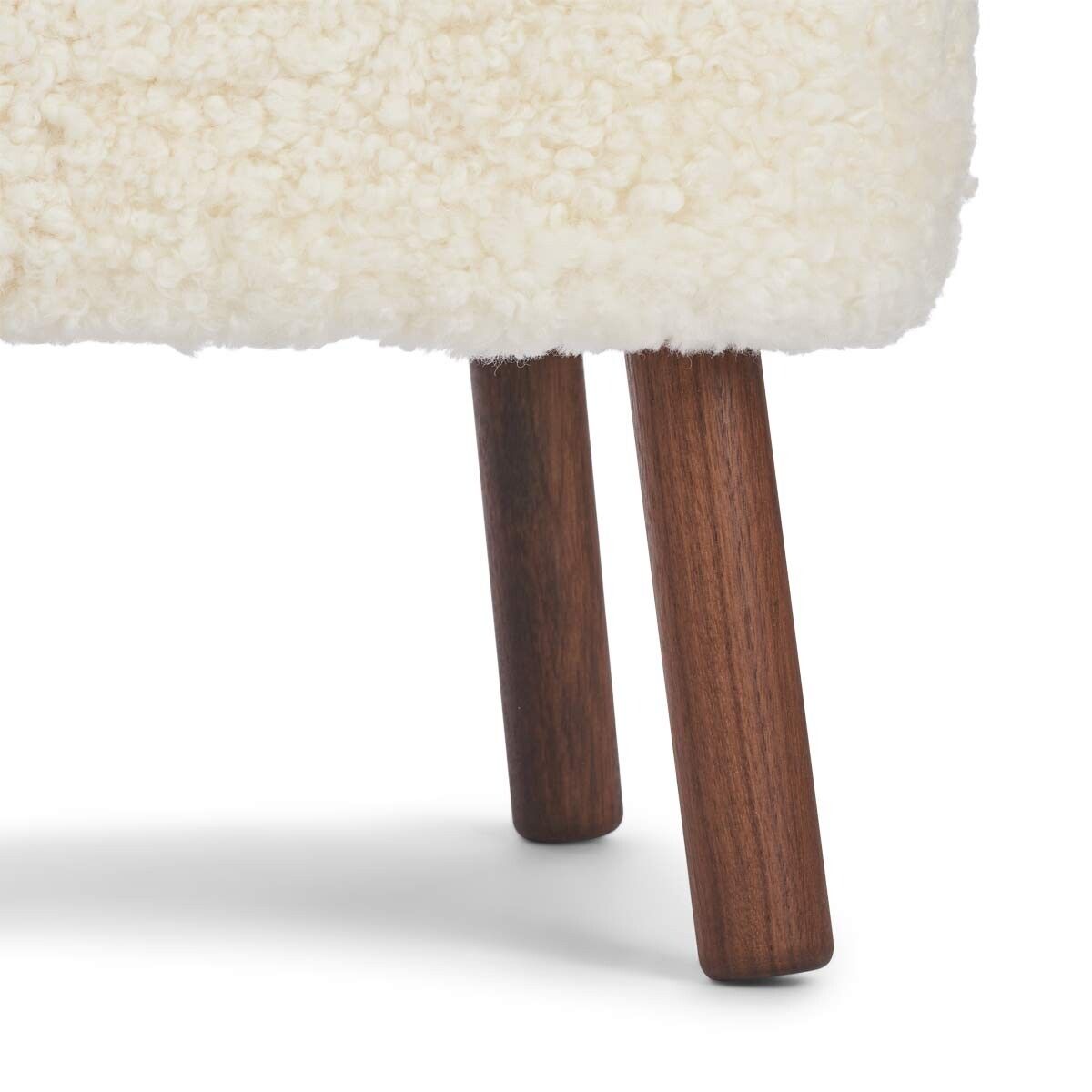 Emil Foot Rest Stool | Short Wool Ivory